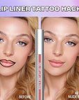 Cilrofelr Peel Off Lip Liner Stain, Long Wear Tattoo Lip Liner with Tweezer, Peel Off Lip Stain with Matte Finish, Long Lasting, Waterproof, Transfer-proof, Highly Pigmented Color (N-Nude Pink)