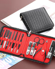 FAMILIFE Nail Kit, Professional Manicure Set Manicure Kit Nail Clipper Set, 13 in 1 Stainless Steel Pedicure Sets Clipper Tool, Men Grooming Tool with Portable Black Leather Travel Case for Him