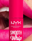 NYX PROFESSIONAL MAKEUP Smooth Whip Matte Lip Cream, Long Lasting, Moisturizing, Vegan Liquid Lipstick - Pillow Fight (Hot Fuschia)