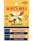 Burt's Bees Lip Balm - Vanilla Bean, Lip Moisturizer With Responsibly Sourced Beeswax, Tint-Free, Natural Origin Conditioning Treatment, 2 Tubes, 0.15 oz.
