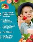 Barlean's Omega Pals Omega 3 for Kids, Yummy Straw-Nana Flavored Children's Liquid Flax Seed Oil Supplement with 1,483 mg ALA, Non-GMO, Vegan Brain & Eye Health, 8 oz