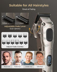 Hair Clippers for Men Professional, Cordless Hair Clippers for Hair Cutting, Mens Clippers and Trimmers Set, Electric Hair Trimmer for Men with Package Box (Silver)