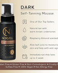 Norvell Sunless Dark Self Tanner Mousse with Bronzer 8 fl oz – Instant Natural Looking Fake Tan for a Bronzing Glow, Streak Free, Fast Drying, Long Lasting Sunless Tanning Color