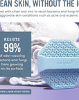 Sud Scrub® Antimicrobial Silicone Face Scrubber, 1 Pack, Gentle Face Exfoliator for Sensitive Skin, Eco Friendly Facial Cleansing Brush, Exfoliating Face Brush for Men and Women (Blue)