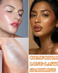 Glitter Blush Shimmer Highlighter Blusher Powder Makeup Face Pearl White)