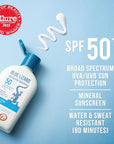 BLUE LIZARD Sensitive Mineral Sunscreen with Zinc Oxide, SPF 50+, Water Resistant, UVA/UVB Protection with Smart Bottle Technology - Fragrance Free, 5 oz