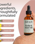Kitsch Rosemary Oil Pre-Wash Strengthening Hair Oil with Castor, Biotin, Jojoba, Lavender Scent, 60ml