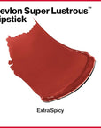 REVLON Super Lustrous Lipstick, High Impact Lipcolor with Moisturizing Creamy Formula, Infused with Vitamin E and Avocado Oil in Red/Coral, Extra Spicy (761) (Pack of 4)