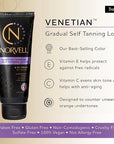 Norvell Venetian Sunless Self Tanner Gradual Color Extender Moisturizing Lotion, Travel Size 2.5 fl.oz - Self Tanning Cream with Violet and Brown Tone