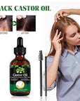 Jamaican Black Castor Oil - 100% Pure Organic Cold Pressed for Hair Growth, Eyelash/Eyebrow Serum, Scalp and Nail Care, Glass Bottle (2.02 Fl Oz) (small, castor)