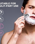 Double Edge Safety Razor with Chrome Plated Handle & Silicone Cover & 10 Blades Single Blade Safety Razor for Travel Metal Eco-Friendly Reusable Razor for Shaving