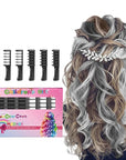 MSDADA New Hair Chalk Comb Temporary Hair Color Dye for Girls Kids with Light Color Hair, Washable Hair Chalk for Girls Age 4 5 6 7 8 9 10 Birthday Cosplay DIY, Christmas, New Year (Black & White)