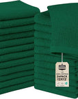 Utopia Towels 24 Pack Cotton Washcloths Set - 100% Ring Spun Cotton, Premium Quality Flannel Face Cloths, Highly Absorbent and Soft Feel Fingertip Towels (Hunter Green)
