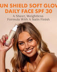 Kopari Sun Shield Soft Glow Daily Face SPF 30 & Golden Sunglaze Sheer Body Mist Sunscreen SPF 50