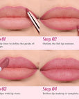 2 PCS Lip Liner and Lip Stain Combo Set, High Pigmented Long Lasting Velvet Lip Tint, Well-Defined Lipliner, Weightless Waterproof Not Animal Tested, Matte Finish Makeup