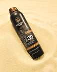 Australian Gold Continuous Spray Sunscreen with Instant Bronzer SPF 30, Immediate Glow & Dries Fast Water Resistant NonGreasy Oxybenzone Free Cruelty Free, Bronzer New, Orange, 6 Oz