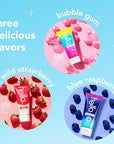 hello Kids Fluoride Toothpaste Variety Pack, Includes Strawberry, Unicorn Bubble Gum, and Blue Raspberry Toothpastes, Safe for Ages 2 and Up, 3 Pack, 4.2 Oz Each