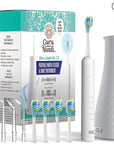 GuruNanda Lion & Lamb Kit 2.0, Electric Toothbrush with Water Flosser Combo, 4 Jet Tips, 4 Brush Heads, & IPX7 Waterproof Design for Complete Oral Care, White