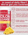 Health Plus Colon Cleanse Digestive Support | Natural Sweetener without Artificial Flavors | Daily Fiber for Toxin Elimination To Reduce Bloating | Pineapple Flavor | 9 Ounces, 36 Servings