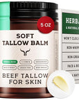 Beef Tallow for Skin - Tallow And Herbal Balm For Face - Tallow Face Moisturizer - Beef Tallow Moisturizer - Tallow Balm - Grass Fed Beef Tallow For Skin - Tallow Face Cream Lotion (5.0, Herbal-Rose)
