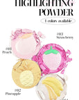 Cream Highlighter Compact, Highly Pigmented Glitter Powder Makeup, Face