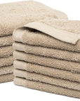 100% Cotton Washcloths Set 13” x 13” | Sand Towels | Set of 12 Ultra Soft and Highly Absorbent Washcloths Sets for Bathroom, Gym, Hotel, Spa | Machine Washable Face Towel