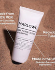 MARLOWE. No. 128 Men's Facial Lotion with Sunscreen SPF 50, 3.4 oz, Oil-Free, Lightweight Daily Face Moisturizer for Men, Includes Natural Extracts to Hydrate, Nourish & Soothe