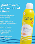 Seaweed Bath Co. Cooling Mist SPF 60 Sport Broad Spectrum Hybrid Sunscreen Spray, 6 Ounce, Sustainably Harvested Seaweed, Aloe, Peppermint