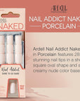 Ardell Nail Addict Naked Porcelain, Press On Nails Short Square Oval Shape, Nail Kit, 1-Pack