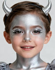 Go Ho Pearl Silver Face Body Paint Stick,Water Based Washable Face Paint Stick,Non-toxic Full-coverage Cream Silver Body Paint for Adults Children Halloween Cosplay SFX Makeup