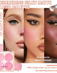 Blush Palette,Shimmer Silky Matte Blush Powder Palette,Professional Cute Brush 01