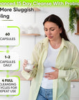15 Day Gut Cleanse Detox for Women & Men - Advanced 15 Days Colon Cleanse with Probiotics and Psyllium Husk for Constipation Relief, Digestive Health, Colon Cleanser & Gut Health.60 Caps.