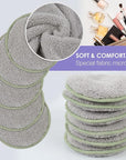 SUNLAND Reusable Makeup Remover Pads for Face,Eye,Lips 16 Pack Microfiber Face Cleansing Gloves Washable with Laundry Bag and Travel Bag Rounds Toner Pads (round 3.15inchx16, grey)