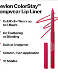REVLON Lip Liner, Colorstay Lip Makeup with Built-in-Sharpener, Lip 01 oz