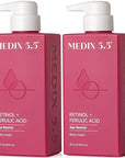 Medix 5.5 Retinol Body Lotion Skincare Moisturizer | Anti Aging Retinol Body Cream | Skin Care Tightening Lotion For Women & Men Helps Diminish Look Of Crepey Skin, Wrinkles, & Fine Lines, 2-Pack