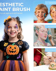 Nicpro 7pcs Face Paint Brush Set, Aesthetic Pastel Artist Paintbrushes for Body Face Painting, Acrylic Watercolor Oil Gouache, Professional Paint Brushes for Halloween Cosplay Party Makeup Kit