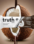 Truth Bar Prebiotic & Probiotic Keto Snack Vegan Bars with Omega-3's - Synbiotic High Fiber Snacks - Low Sugar, Kosher, Gluten Free - Dark Chocolate Coconut (Pack of 12)