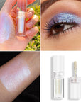 MAKI YIKA Glitter Eyeshadow Silver Liquid Multichrome Eyeshadows Long Lasting, Metallic Chameleon Eye Shadow Smudgeproof Holographic Eye Topper Glitters (#10 Pearl)