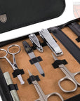 3 Swords Germany - brand quality 12 piece manicure pedicure grooming kit set for professional finger & toe nail care scissors clipper fashion leather case in gift box, Made by 3 Swords (00798)