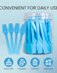 pana Brand Cosmetic Make Up Disposable Plastic 2.5Inch Spatulas Skin Care Facial Cream Mask Spatula (100 Pieces in a Container) (BLUE)