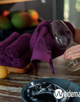 100% Cotton Washcloths Set 13” x 13” | Plum Towels | Set of 6 Ultra Soft and Highly Absorbent Washcloths Sets for Bathroom, Gym, Spa | Machine Washable Face Towel