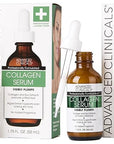 Advanced Clinicals Collagen Serum For Face | Visible Anti Aging Collagen Peptide Serum + Hyaluronic Acid Moisturizer Improves Look Of Wrinkles, Dry Skin, & Fine Lines, No added Fragrance, 2-Pack