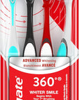 Colgate 360 Advanced Optic White Whitening Toothbrush with Tongue Cleaner, Soft, 4 Count