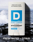 Duke Cannon Aluminum-Free Deodorant for Men - Air Defense, Fresh Water + Citrus, 3 oz – Long-Lasting, Clear Glide, Skin-Soothing Formula (Superior)