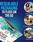 GuruNanda Fresh Floss Dental Picks - Non- Shred Thread with Angled Pick for Effective Plaque Removal - Dentist Recommened - Travel Friendly for Adults & Kids - 60 Pack