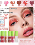 6 Colors Lip Oil Set,Big Brush Head Lip Glow Oil,Moisturizing Shiny Lip Plumping Lip Gloss Oil,Non-sticky Long Lasting Hydrating Tinted Lip Oil for Women