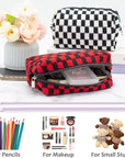 Pazimiik checkered makeup bag for