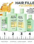 Garnier Fructis Hair Filler Strength Repair Serum Treatment with Vitamin Cg, Hair Serum for Weak, Damaged Split Ends, 3.8 Fl Oz, 1 Count