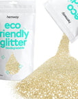 Hemway Eco Friendly Biodegradable Glitter 100g / 3.5oz Bio Cosmetic Safe Sparkle Vegan for Face, Eyeshadow, Body, Hair, Nail and Festival Makeup, Craft - 1/128" 0.008" 0.2mm - Champagne