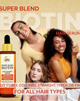 Rosemary Mint & Biotin Hair Growth Serum Formulated With Biotin, Hyaluronic Acid, Baobab Protein, Rosemary, Mint & Other 22+ Natural Herbs and Extracts Combat Hair Loss and Promote Hair Growth 60 ml